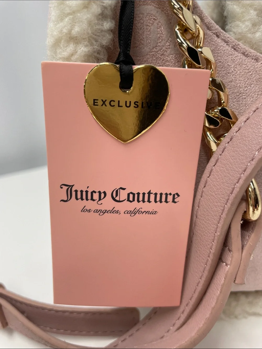 JUICY COUTURE DUSTY BLUSH CRYSTAL SNUGGLE HOBO BAG FTL-08-186